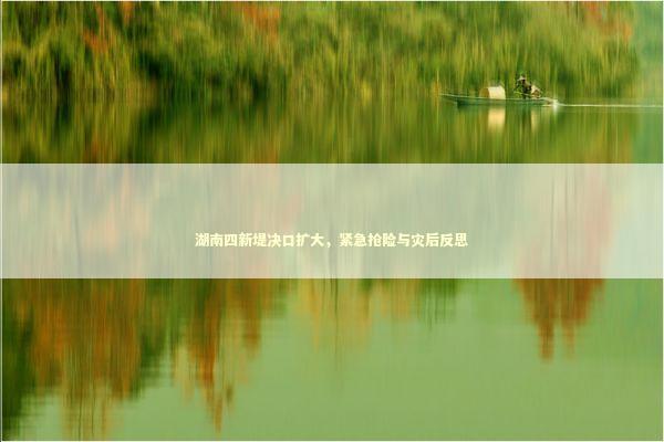 湖南四新堤决口扩大，紧急抢险与灾后反思
