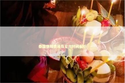 泰国情降费用及见效时间解析