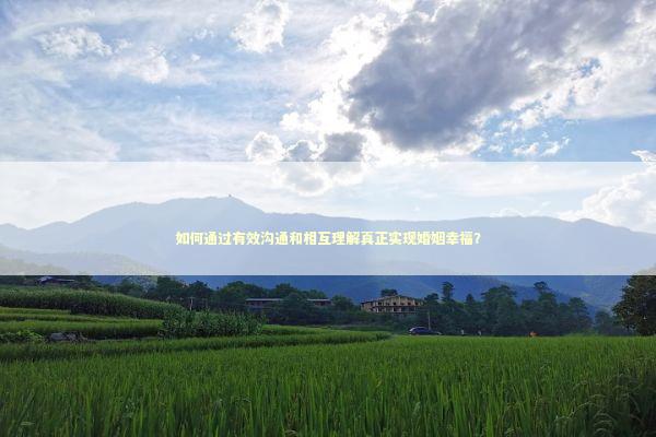 如何通过有效沟通和相互理解真正实现婚姻幸福？